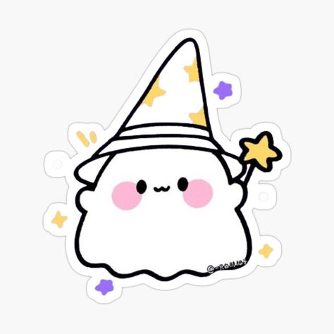 Get my art printed on awesome products. Support me at Redbubble #RBandME: https://www.redbubble.com/i/sticker/Wizard-ghost-stickers-by-DedsignJ/158304012.EJUG5?asc=u Ghost Drawings, Kids Craft Work, Stickers Bonitos, Ghost Stickers, Ghost Drawing, Cute Ghost, Craft Work, Cute Stickers, Wizard