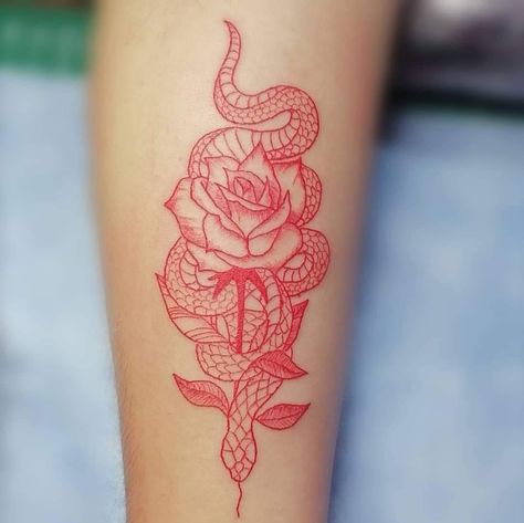 Red Rose Tattoo, Red Snake, Rose Tattoo, Dreamcatcher Tattoo, Red Rose, Tatting, Dream Catcher, Red Roses, Tattoo Ideas