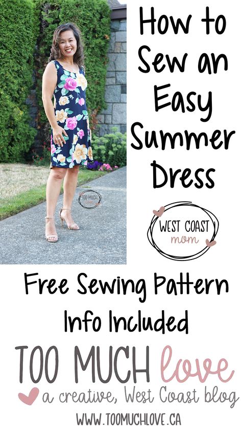 How to Sew an Easy Summer Dress. Pattern review of a FREE pattern. Womens Sundress Pattern, Free Pattern Summer Dress, Easy Sundress Pattern Women, Sundress Patterns For Women Easy, Simple Sun Dress Pattern Free, Easy Summer Dress Patterns Free, Easy Summer Dresses To Sew, Mini Dress Pattern Free, Simple Sundress Pattern Free