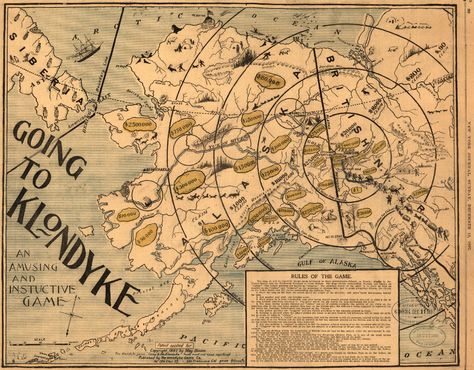 Race for the Gold: Map Games of the Klondike Gold Rush | Worlds Revealed: Geography & Maps at The Library Of Congress Klondike Gold Rush, Alaska Map, Gulf Of Alaska, Map Games, The End Game, Old Maps, Old Map, State Map, Gold Rush