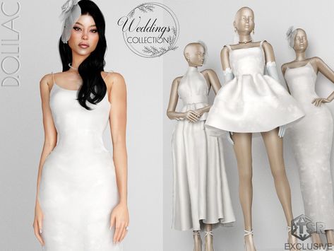 The Sims Resource - Weddings Collection Tight Jacquard Wedding Dress DO0242 Sims 4 Mods Wedding Dress, Sims4 Wedding Dress, Sims 4 Short Wedding Dress, The Sims 4 Wedding Dress, Sims 4 Cc Wedding Dress Alpha, Jacquard Wedding Dress, Sims 4 Cc Wedding Dress Tsr, Sims 4 Wedding Dress, Sims 4 Couple Poses