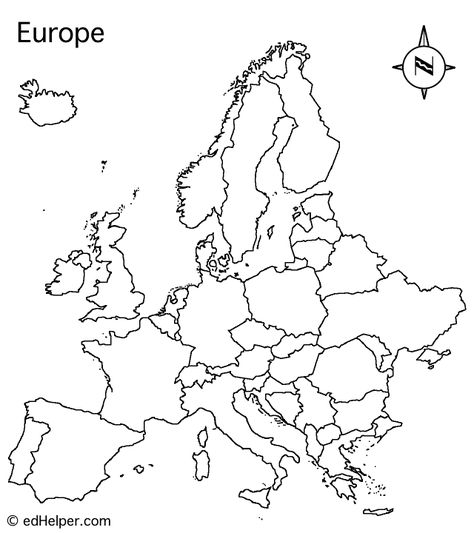 Europe Map Drawing, World Map Outline Printable, Europe Map Outline, Europe Map Printable, Europe Quiz, World Flags With Names, World Map Europe, World Geography Map, World Map Outline