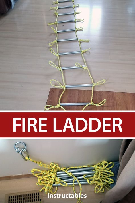 Built In Fire Escape Ladder, Ladder For My Loft In My Shed With Free Plans, Fire Exit Ladder, Escape Ladder, Telescoping Ladder For Loft, Preppers List, Loft Ladder Kit, Fire Escape Ladder, Fire Ladder