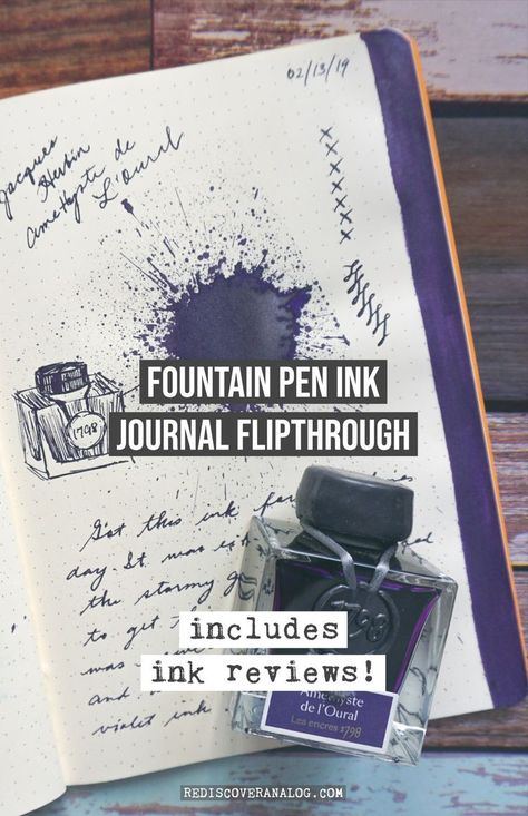 Ink Journal, Best Fountain Pen, Pen Journal, Dot Grid Journal, Goulet Pens, My Journal, Ink Wash, Bullet Journal Art, Bottled Ink