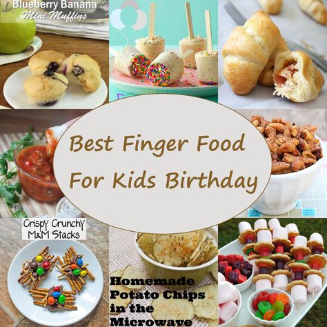 Finger Food For Kids Birthdays - Delicious and Easy To Make Finger Food For Kids, Kids Birthday Food, Mini Blueberry Muffins, Mini Banana Muffins, Birthday Party Menu, Finger Foods For Kids, Party Snacks Easy, Food For Kids, Birthday Party Snacks