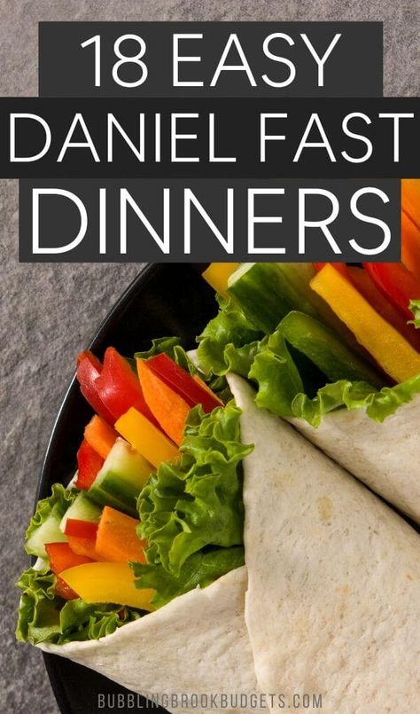 Daniel Fast recipes for dinner when you're in a hurry. These are easy and simple to prepare. So helpful if you're doing the Daniel Fast and putting your meal plan together! Daniel Fast Dinner, Daniel Fast Snacks, Daniel Fast Food List, Daniel Fast Diet, Fast Food List, Daniel Fast Meal Plan, Daniel Diet, Fast Snack, Dinner Quick