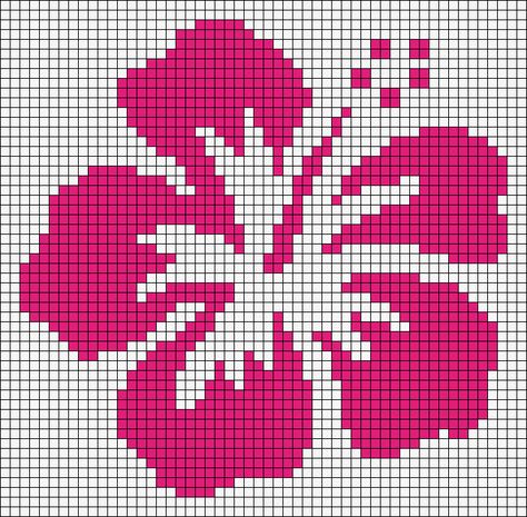 Alpha pattern #90233 | BraceletBook Alpha Pattern Hibiscus, Tapestry Crochet Patterns Pixel, Alpha Patterns Crochet Flower, Hibiscus Crochet Pattern, Tapresty Crochet Alpha Patterns, Flower Pixel Pattern, Flower Graphgan, Alpha Patterns Flower, Alpha Patterns Easy