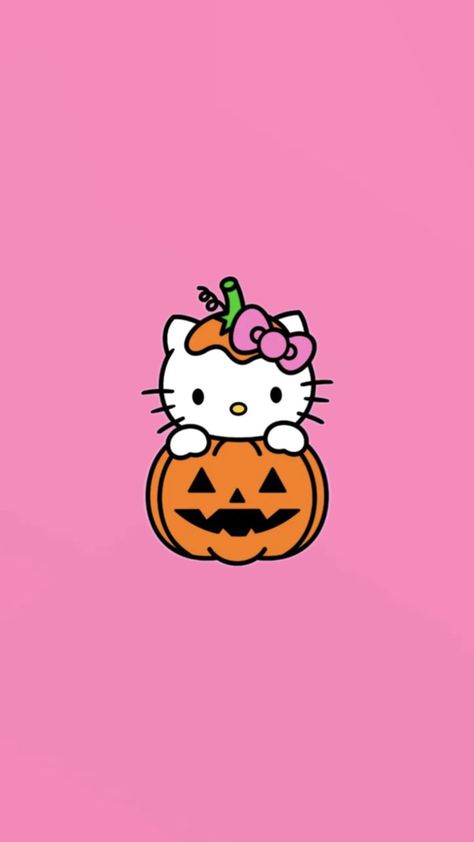 Halloween ~ costume ~ pink ~ hello kitty ~ hello kitty wallpaper ~ pumpkin Hello Kitty Halloween Wallpaper, Halloween Hello Kitty, Hello Kitty Wallpaper Hd, Trippy Iphone Wallpaper, Walpaper Hello Kitty, Scary Wallpaper, Cute Laptop Stickers, Cute Fall Wallpaper, Iphone Wallpaper Fall