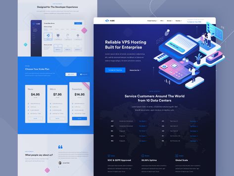 Kube - VPS Hosting Landing Page Exploration by Sigit Setyo Nugroho for OWW on Dribbble Hosting Website Design, Web Company, Hosting Website, Website Builder Free, Isometric Illustration, Mobile Responsive, Web Hosting Services, Website Design Inspiration, Landing Page Design