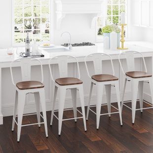 Wood Bar Counter, White Counter Stools, Farmhouse Bar Stools, Black Counter Stools, Iron Bar Stools, White Bar Stools, White Counters, Stool Wood, Color Frame