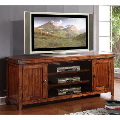 Winners Only 72 in. Media TV Stand - Mango - TMG172 Home Entertainment Furniture, Lodge Homes, Home Entertainment Centers, Hickory Furniture, Solid Wood Tv Stand, Furniture Movers, Cool Tv Stands, Solid Wood Doors, Tv Decor