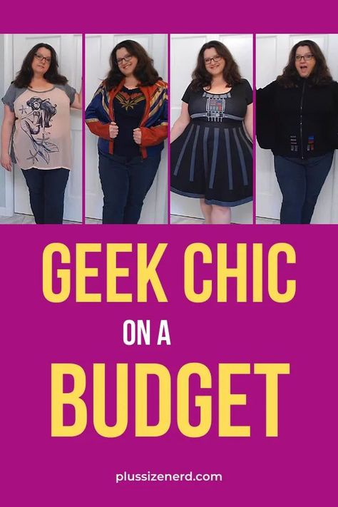 Find out how I dress geek chic on a budget. I bough Disney, Star Wars and Marvel plus size clothing on Poshmark. #poshmark #geek Cosplay Tricks, Nerd Lifestyle, Marvel Items, Geek Chic Outfits, Marvel Jacket, Star Wars Dress, Plus Size Disney, Geek Chic Fashion, Nerd Outfits