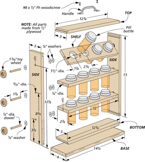 Tilt-Out Hardware Holder | Woodsmith Small Workshop Ideas Work Benches Tool Organization, Archery Stand, Tool Closet, Tool Wall Storage, Woodsmith Plans, French Cleats, Workbench Plans Diy, Woodworking Shop Layout, Woodworking Storage