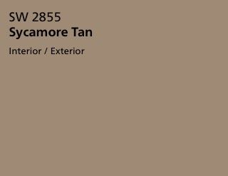 Siding, Corner Posts - Paint - Sherwin Williams, Sycamore Tan, SW2855, LRV27/41 max allowed Sycamore Tan Sherwin Williams, Tan Cabinets, Green Exterior House, Green Exterior House Colors, Exterior Paint Ideas, Porch Paint, Sherwin Williams Paint, Green Exterior, Cabinet Paint