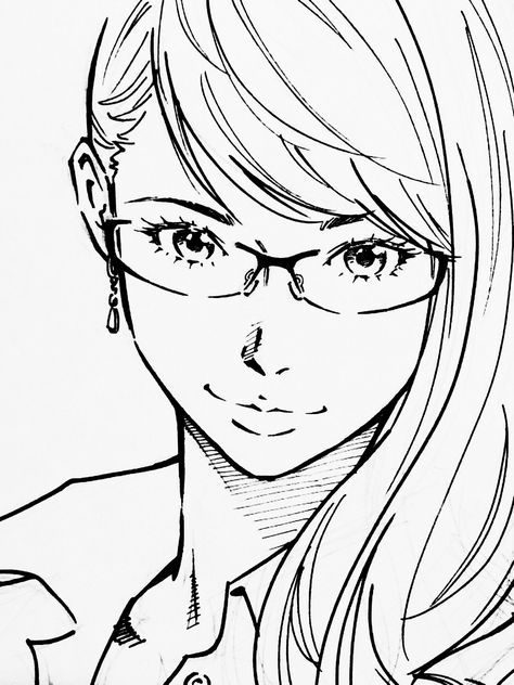 How To Draw Glasses, Eisaku Kubonouchi, 얼굴 드로잉, Anime Sketch, A Pencil, Art Tutorial, Manga Drawing, Girl Drawing, Pencil Drawing