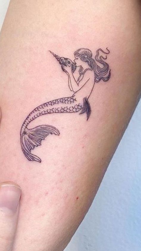 Pinup Mermaid Tattoo Vintage, Mermaid Stomach Tattoo, Pretty Mermaid Tattoo, Wilco Tattoo, Mermaid Simple Tattoo, Mermaidcore Tattoo, Mermaid Core Tattoo, Mermaid Ankle Tattoo, Dainty Mermaid Tattoo