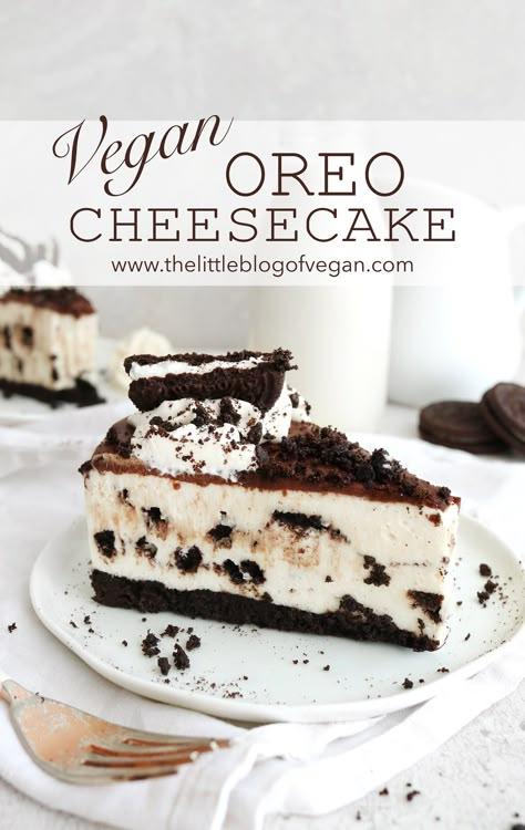 Vegan Oreo Cheesecake, Dairy Free Cheesecake, No Bake Oreo Cheesecake, Vegan Cheesecake Recipe, Vegan Baking Recipes, Vegan Cake Recipes, Vegan Cheesecake, Food Chocolate, Vegan Cakes