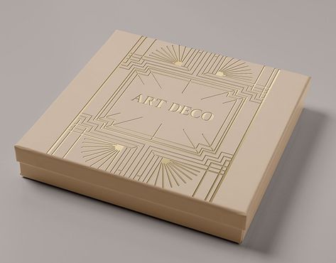 Art Deco Inspired Packaging Design on Behance Art Deco Chocolate Packaging, Art Deco Box Design, Jewellery Packaging Design, Art Deco Packaging, Sophisticated Packaging, Holiday Packaging Design, Geometric Packaging, Gold Graphic Design, Art Deco Box