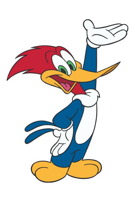 Woody Woodpecker: This energetic woodpecker with a distinctive laugh is a constant thorn in the side of grumpy characters like Wally the Woodpecker. Woody's trademark is his loud pecking that causes chaos wherever he goes. Vintage Logos, Woody Woodpecker, Classic Cartoon Characters, Cartoon Character Pictures, Saturday Morning Cartoons, Famous Cartoons, Favorite Cartoon Character, Mascot Logo, Forest Friends