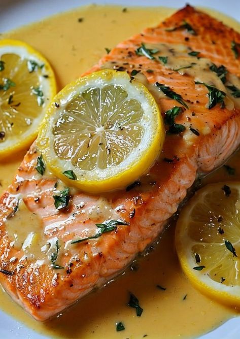 Savor this delicate poached salmon drizzled with a zesty lemon sauce, perfect for a fresh and healthy meal. Ready in minutes! 🐟🍋 #HealthyEating #SalmonRecipe #QuickMeals Lemon Sauce For Fish Salmon, Salmon With Lemon Sauce, Butter Poached Salmon, Sauce For Salmon Easy, Poaching Salmon, How To Poach Salmon, Poached Salmon Recipes, Lemon Sauce For Fish, Turkey Club Sandwich Recipes