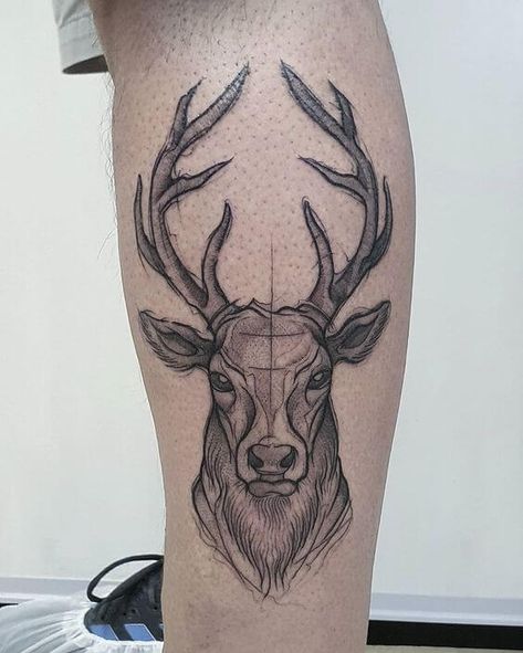 35+ Best Stag Tattoo Designs, Ideas, and Meanings | PetPress Deer Tattoo Meaning, Tattoos Hummingbird, Stag Tattoo Design, Reindeer Tattoo, Tattoo Deer, Scotland Tattoo, Tattoos Polynesian, Elk Tattoo, Deer Skull Tattoos