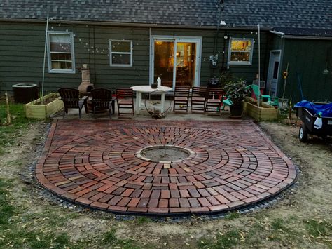 Brick Fire Pit Area, Brick Circle, Acerage Homes, Fire Bender, Sidewalk Landscaping, Lotus Garden, Backyard Walkway, Backyard Layout, Fire Pit Ideas