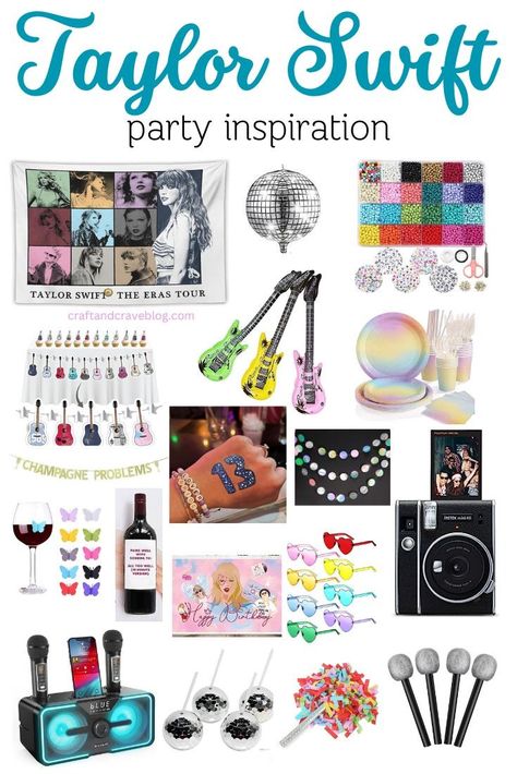 Taylor Swift Party Props, Fearless Taylor Swift Party Theme, Taylor Swift Swag Bag Ideas, Taylor Swift Eras Themed Party Tables, Tailor Swift Birthday Party, Taylor Swift Eras Birthday Theme, Taylor Swift Themed Sleepover Ideas, Taylor Swift Birthday Party Activity Ideas, Taylor Swift B Day Ideas