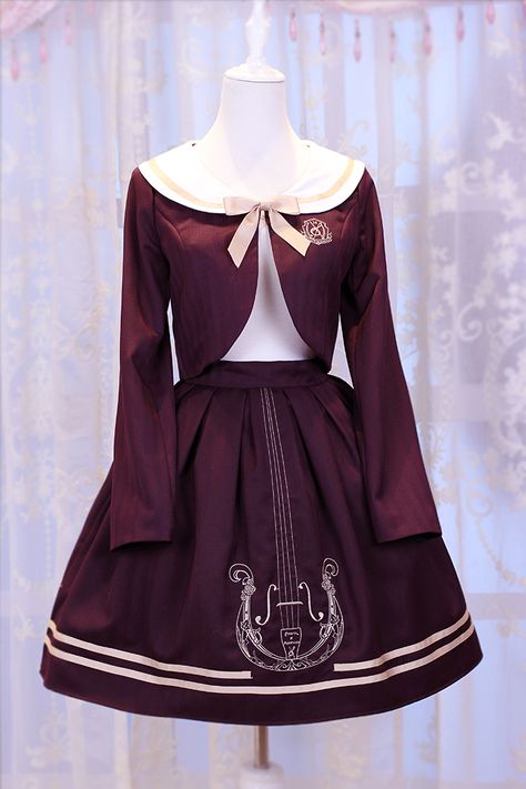 Dark Red Suit, Jacket And Skirt Set, Half Skirt, Fashion Design Clothes, Online Dress Shopping, Lolita Dress, Gothic Lolita, Short Jacket, Lolita Fashion