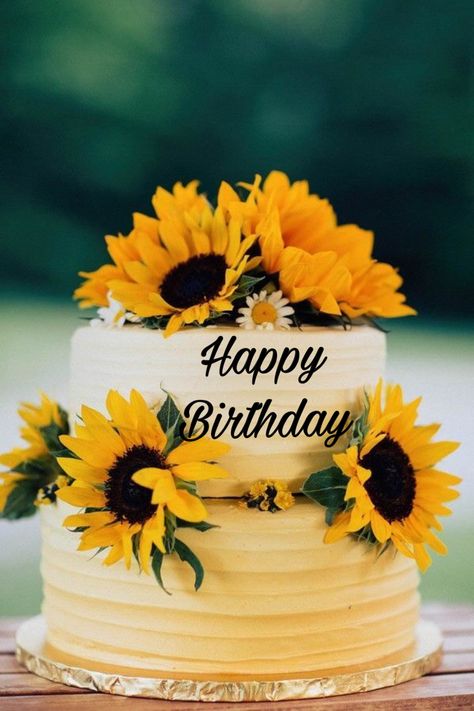 Happy Birthday Sunflowers Beautiful, Sunflower Happy Birthday Image, Sunflowers Happy Birthday, Happy Birthday With Sunflowers, Sunflower Birthday Wishes, Happy Birthday Sister Cake, Happy Birthday Sunflower, Happy Birthday Special Friend, Happy Birthday Gif Images