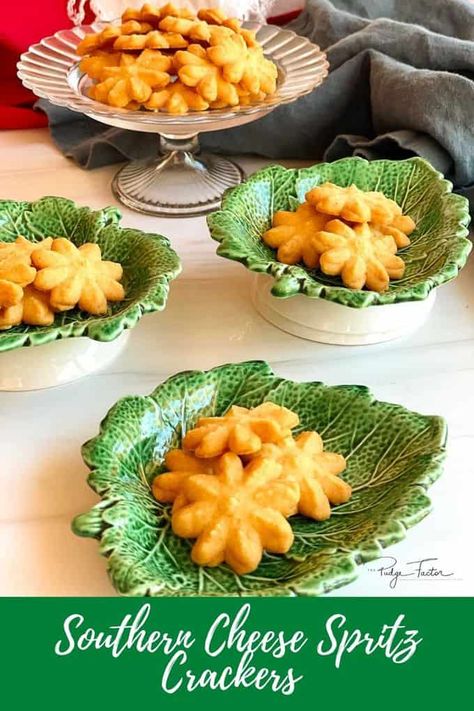 Cookie Press Cracker Recipes, Savory Spritz Cookies, Spritz Crackers, Cookie Press Recipes, Savory Cookies, Spritz Cookie, Homemade Cheese Crackers, Spritz Cookie Recipe, Savoury Crackers