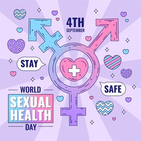 World sexual health day concept Free Vector Sexuality Poster, Medical Gaslighting, Geometrical Prints, Aesthetic Boarders Designs, Cat Logo Design, Health Icon, Desain Buklet, Human Sexuality, About World