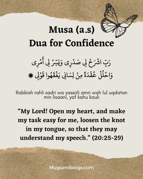 Dua for Confidence by Musa (a.s) 🤍🦋 This Dunya Is A Prison For The Believers, Dua For Good Friends, Dua For Hair Fall, Dua For Hair, Short Dua, Quranic Duas, Muslim Words, Powerful Dua, Coran Quotes