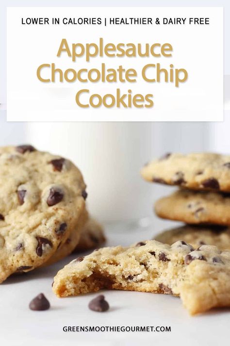 Easy low calorie applesauce chocolate chip cookies are delicious just like a healthier Trader Joe's or Entenmann's, delicious to both vegans and non-vegans. No eggs, no oil, high in protein. #applesaucechocolatechipcookies #veganchocolatechipcookies #minichocolatechipcookies #entenmannscoookies #traderjoesminicookies Applesauce Chocolate Chip Cookies, Cookies With Applesauce, Low Fat Chocolate Chip Cookies, Applesauce Cookies Recipes, Egg Free Chocolate Chip Cookies, Low Calorie Cookies, Healthy Sugar Cookies, Low Calorie Chocolate, Healthy Cakes