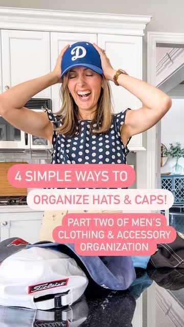 Sparkles 🎀 SIMPLE EFFICIENT HACKS TIPS & TRICKS on Instagram: "4 SIMPLE WAYS TO ORGANIZE CAPS & HATS!! Welcome to part two of men’s clothing and accessory organization but honestly this works for any type of ball cap no matter the gender! Everything is from @amazon and all is linked in my Linktree link in my bio! Let me know in the comments which one is your favorite! Thanks for watching! Like + follow along for more simple tips! #LifeHack #LifeHacks #SimpleHacks #SimpleTips #Tips #TipsAnd How To Organize Ball Caps, How To Store Ball Caps, How To Store Baseball Hats, Ball Cap Storage Ideas Diy, Diy Ball Cap Holder, Ball Cap Organization, Baseball Cap Organization, Baseball Hat Organization, Ball Cap Storage Ideas