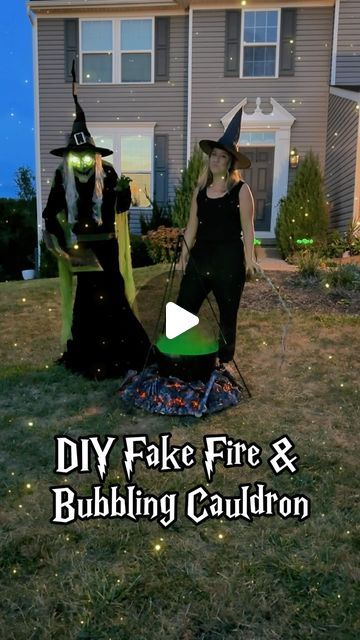 Ashley Brandfass on Instagram: "Easy DIY Fake Fire & Bubbly Cauldron 🔥

This $4 can of foam insulation makes for a super spooky fake fire.  Add in some orange lights and it looks so realistic. 

I ended up adding some skeleton bones in the fire for even more spookiness 👻

📌 Comment “FIRE” for steps and supplies! 

I bought the Witch & supplies to make the fire from @loweshomeimprovement 

#LowesPartner" Diy Fake Fire, Fake Fire, Halloween Party Planning, Halloween Patio, Witch Supplies, Skeleton Bones, Planning Inspiration, Foam Insulation, Halloween Stuff