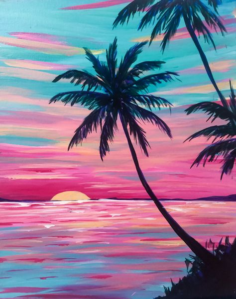 Whats Wallpaper, Canvas Painting Tutorials, Oil Pastel Art, Easy Canvas Painting, Canvas Painting Designs, Sunset Painting, April 22, Painting Art Projects, Pastel Art