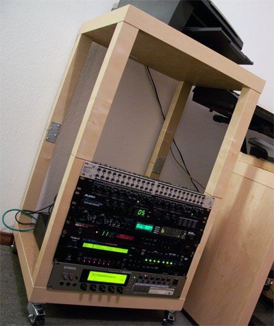 Picture of Stack Up Your Rigs! Home Server Rack, Lack Table, Ikea Lack Table, Diy Rack, Home Studio Ideas, Audio Rack, Studio Desk, Music Studio Room, Ikea Lack