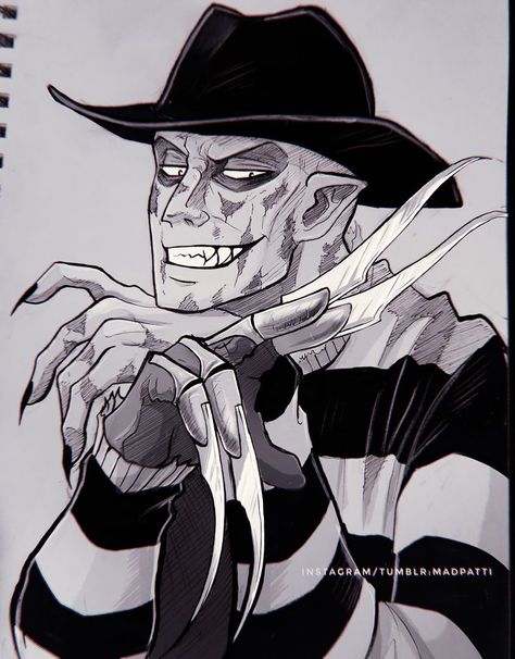 Freddy Krueger Drawing, Freddy Krueger Art, Freddy's Nightmares, Terror Movies, Horror Movie Tattoos, Movie Tattoos, Scary Movie Characters, Horror Movie Art, Horror Movie Characters