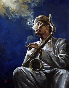 Victor Bauer - The Blues Jazz Music Art, Saxophone Art, Dexter Gordon, Arte Jazz, Musician Art, Saxophones, Jazz Art, Black Art Painting, Afrocentric Art