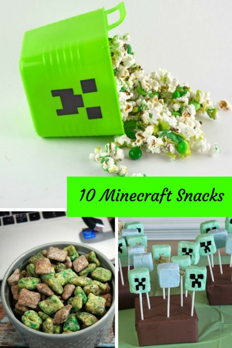 Minecraft Party Snacks, Minecraft Party Food, Theme Snack, Minecraft Food, Cupcake Toppers Free, Birthday Snacks, Christmas Organization, Party Punch, Minecraft Cake