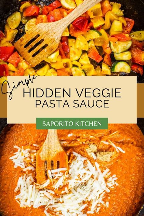 Garden Pasta Sauce, Hidden Veggie Pasta Sauce, Hidden Veggie Pasta, Veggie Pasta Sauce, Pasta With Meat Sauce, Hidden Vegetables, Meat Sauce Recipes, Filled Pasta, Sunday Dinner Recipes