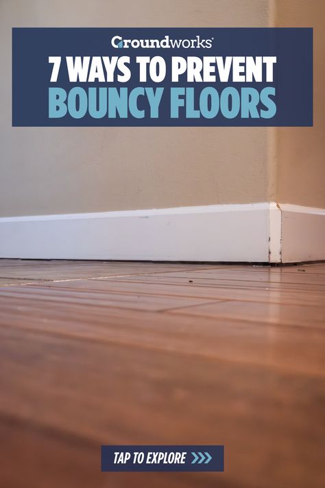 Explore our blog on ways to prevent and eliminate bouncy or uneven floors above your crawl space! 🏡 From identifying the root cause to effective fixes, discover actionable tips for restoring stability to your home. Don't let bouncing floors disrupt your comfort—learn how to address the issue with expert insights. #HomeImprovement #CrawlSpaceRepair #HomeMaintenance | groundworks.com Crawl Space Repair, Floating Floor, Dehumidifiers, Uneven Floor, Home Maintenance, Outdoor Projects, Concrete Floors, Floating, Home Improvement