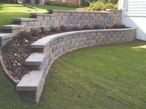 Retaining Wall Vegetable Garden, Retaining Wall With Steps, Terraced Yard, Backyard Hill, Sloping Garden, Backyard Retaining Walls, Hill Landscaping, Sloped Backyard Landscaping, Backyard Drainage