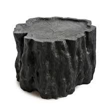 Burnt Ebony Lychee Stump Table Furniture | Design MIX Gallery Burnt Coffee Table, Wood Stump Side Table, Stump Side Table, Tree Burl, Middle Table, Tree Stump Table, Modern Organic Design, Cowhide Chair, Stump Table