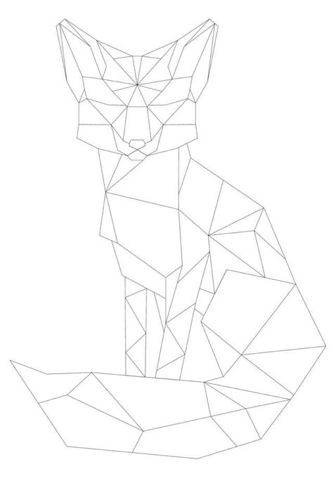 DIY Geometric Pallet Wood Fox - Imgur Geometric Art Animal, Wood Fox, Geometric Fox, Arte Doodle, Polygon Art, Cool Pencil Drawings, Geometric Drawing, Geometric Animals, Pallet Wood