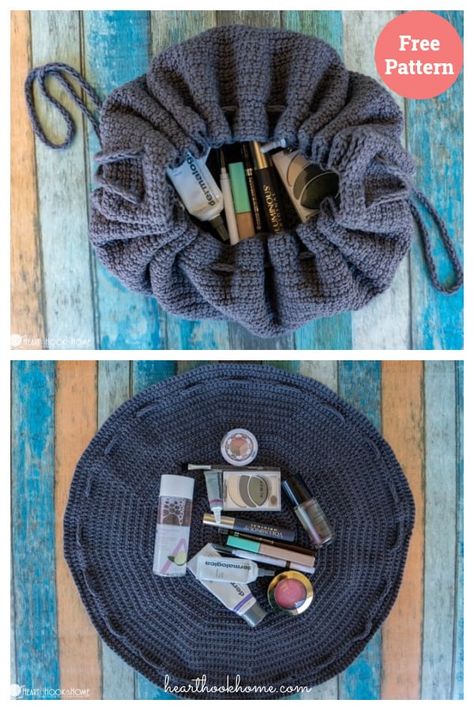 Crochet Round Drawstring Bag, Crochet Mini Drawstring Bag Free Pattern, Easy Crochet Drawstring Bag, Crochet Toy Bag, Drawstring Crochet Bag Pattern, Crochet Drawstring Makeup Bag, Crochet Knot Bag Pattern, Crochet Cinch Bag Pattern Free, Crochet Laundry Bag Pattern Free