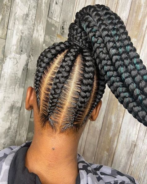 Short Feed In Braids, Feed In Braids Ponytail, Cheveux Oranges, Cornrow Ponytail, Feed In Braids, French Braid Ponytail, Braids For Black, Blonde Box Braids, Feed In Braids Hairstyles