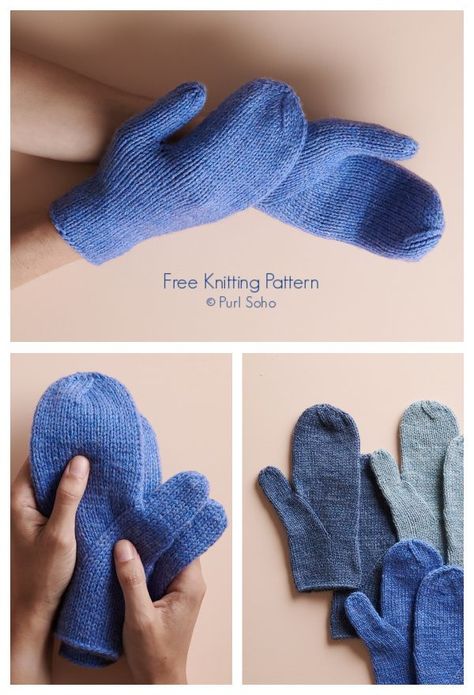 Hand Knit Mittens Free Pattern, Free Mitten Knitting Patterns, Knit Mittens Pattern, Baby Mittens Knitting Pattern, Mittens Template, Knitting Mittens, Knitting Gloves Pattern, Knitted Gloves Mittens, Crochet Mittens Free Pattern