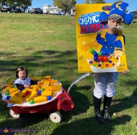 Cap'n Crunch & Cereal Costume Cereal Costume, Boxing Halloween Costume, Cap'n Crunch, Math Flash Cards, Halloween Camping, Capn Crunch, Box Costumes, Crunch Cereal, Homemade Costume