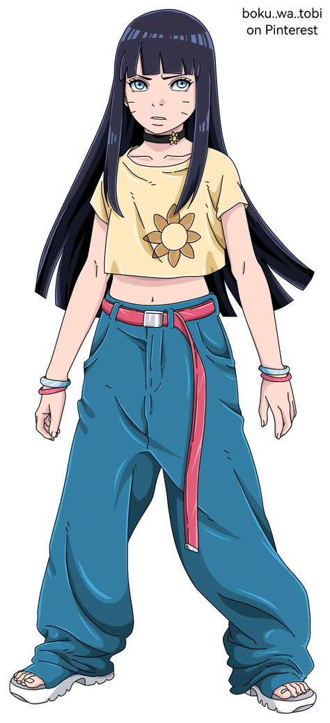 Himawari Outfit, Himawari Drawing, Cute Himawari, Himawari And Naruto, Uzumaki Oc, Australia Drawing, Boruto Oc Girl, Kawaii And Himawari, Anime Render